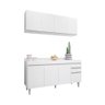 Kit Cozinha Armário e Balcão S/ Tampo 160cm Branco - Belliv Decor - 2