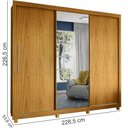 Ver imagem 5 de Guarda Roupas casal Gelius Royale 3 portas de correr com espelho – Naturale / Naturale