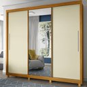 Ver imagem 3 de Guarda Roupas casal Gelius Royale 3 portas de correr com espelho – Naturale / Naturale