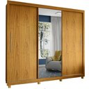 Ver imagem 1 de Guarda Roupas casal Gelius Royale 3 portas de correr com espelho – Naturale / Naturale