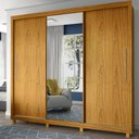 Ver imagem 2 de Guarda Roupas casal Gelius Royale 3 portas de correr com espelho – Naturale / Naturale