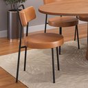 Ver imagem 2 de Kit 02 Cadeiras Sala de Jantar Kobe Estofada com Encosto Couríssimo Whisky - Desk Design