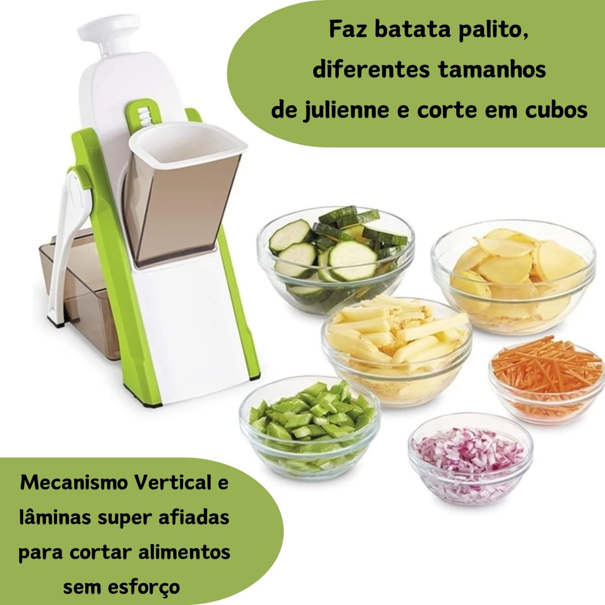 Cortador Multifuncional 5 Funções Fatiador Legumes Mandoline - 6