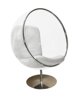 Poltrona Buble Chair Giratória em Acrílico Cristal - Branco