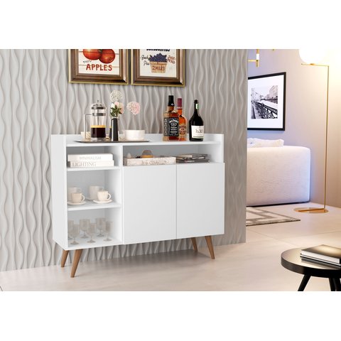 Aparador Buffet Celta Cantinho Organizador 3 Portas - 4 Cores:branco