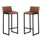 Ver imagem 1 de Kit 2 Banquetas Altas Luxo Dani com Encosto Base Preta:marrom