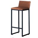 Ver imagem 3 de Kit 2 Banquetas Altas Luxo Dani com Encosto Base Preta:marrom