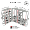 Ver imagem 4 de Guarda-Roupa Closet Modulado 4 Gavetas 317 cm Valencia Madesa