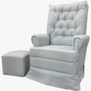 Ver imagem 5 de Poltrona Amamentação Orquídea com Balanço e Pufe em Linho Gsk Poltronas Tc 185 - Linho Cinza -