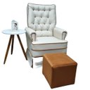 Ver mais imagens de Poltrona Amamentação Orquídea com Balanço e Pufe em Linho Gsk Poltronas Tc 185 - Linho Cinza -