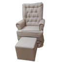 Ver imagem 2 de Poltrona Amamentação Orquídea com Balanço e Pufe em Linho Gsk Poltronas Tc 185 - Linho Cinza -