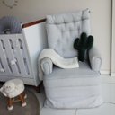 Ver imagem 3 de Poltrona Amamentação Orquídea com Balanço e Pufe em Linho Gsk Poltronas Tc 185 - Linho Cinza -