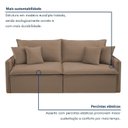 Ver imagem 6 de Sofá Cama Retrátil e Reclinável 3 Lugares Veludo Bege Escuro Windson 220cm Yescasa