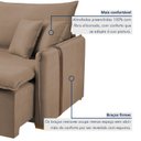 Ver imagem 7 de Sofá Cama Retrátil e Reclinável 3 Lugares Veludo Bege Escuro Windson 220cm Yescasa