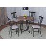 Conjunto de Jantar Industrial com 4 Cadeiras em Aço Assento Cinza Lizzi - 1