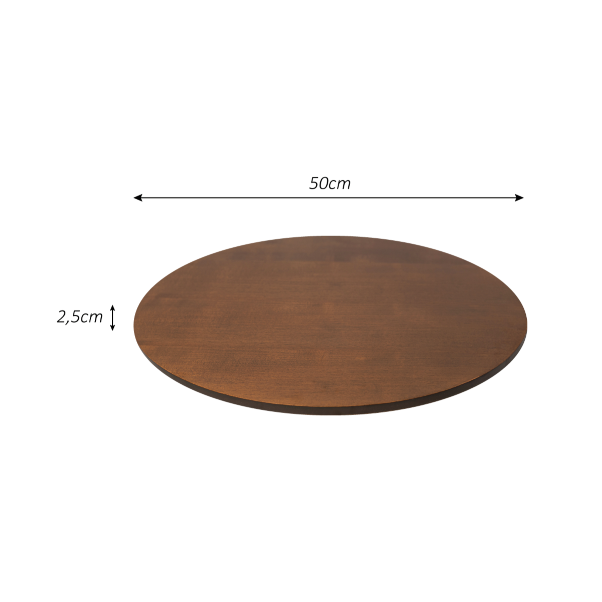 Bandeja Giratória Centro de Mesa Madeira Laminada 50cm Castanho - 5