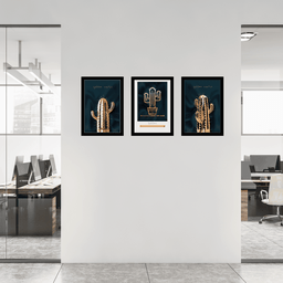 Quadros Decorativos Golden Aristocrat Cactus Grande:Preto - 3
