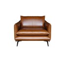 Ver imagem 4 de Poltrona Decorativa Sala de Estar América Couro Conhaque - Mozzelar