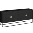 Ver imagem 4 de Aparador Buffet Alek A03 4 Portas com Pés Reguláveis Preto Lyam Decor