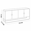 Ver imagem 7 de Aparador Buffet Alek A03 4 Portas com Pés Reguláveis Preto Lyam Decor