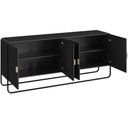Ver imagem 6 de Aparador Buffet Alek A03 4 Portas com Pés Reguláveis Preto Lyam Decor