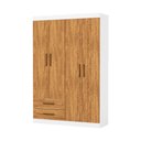 Ver imagem 3 de Guarda Roupa Casal Lu 4 Portas 2 Gavetas Carioca Móveis Branco Cinamomo