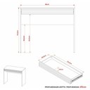 Ver imagem 3 de Escrivaninha/Mesa Escritório 90cm com 1 Gaveta Multimóveis CR25261 Branco