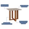 Mesa de Jantar Quadrada Flora 95x95 Cinamomo/off White com Tampo em Mdf - Cimol Móveis - 2