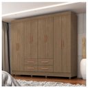 Ver imagem 4 de Guarda Roupa Casal Porto 8 Portas Carvalho Oak - Móveis Leão