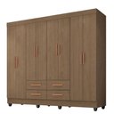 Ver imagem 1 de Guarda Roupa Casal Porto 8 Portas Carvalho Oak - Móveis Leão