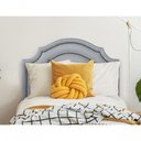 Ver imagem 2 de Cabeceira Solteiro Luxo Dupla 90X60 Cinza Tachas Fumê