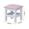 Banquinho Infantil Estofado 2 Unidades Branco com Estofado Rosa Neal Shop Jm - 2