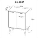 Ver imagem 4 de Gabinete para Banheiro com 2 Portas e 1 Gaveta Bn3637 Branco Tecnomobili Cor: Amêndoa