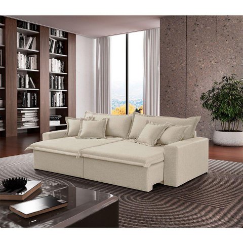 Sofá Montreal Linho 02 Módulos de 120m B25cm Meu Sofá Online A302 Linho Branco