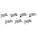 Ver imagem 1 de Kit com 07 Cadeiras Longarina Aeroporto Cromada 3 Lugares