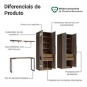 Ver imagem 4 de Conjunto Home Office 2 Armários Neo com Espelhos 1 Escrivaninha 2 Prateleiras Rustic/Crema Madesa