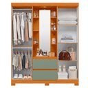 Ver imagem 3 de Guarda Roupa 4 Portas 2 Gavetas Quarto Olimpia Cinamomo com Salvia - Albatroz