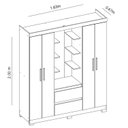 Ver imagem 6 de Guarda Roupa 4 Portas 2 Gavetas Quarto Olimpia Cinamomo com Salvia - Albatroz