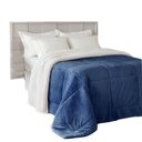 Ver imagem 1 de Coberdron Edredom Solteiro D. Face Sherpa Mantinha Marinho