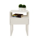 Ver imagem 2 de Mesa de Cabeceira Lateral Nicho com Gaveteiro Square Off White Laca