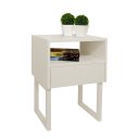 Ver imagem 1 de Mesa de Cabeceira Lateral Nicho com Gaveteiro Square Off White Laca