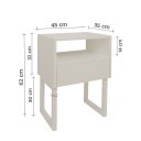 Ver imagem 4 de Mesa de Cabeceira Lateral Nicho com Gaveteiro Square Off White Laca