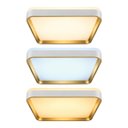 Ver imagem 5 de Plafon LED Sobrepor Yael Quadrado 36W Dourado c/ Branco 3 Cores de Luz Luminatti ST3357