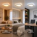 Ver imagem 2 de Plafon LED Sobrepor Yael Quadrado 36W Dourado c/ Branco 3 Cores de Luz Luminatti ST3357