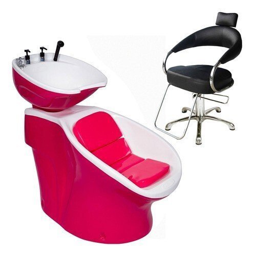 Lavatório Neon Retro + Cadeira Hidráulica Futurama - Pink-Branco - 127v