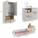 Ver imagem 3 de Cama Infantil Montessoriana Guarda Roupa e Cômoda 3 Gavetas Cor:arenas com Mel