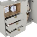 Ver mais imagens de Cama Infantil Montessoriana Guarda Roupa e Cômoda 3 Gavetas Cor:arenas com Mel