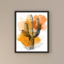 Ver imagem 1 de Quadro Moderno Abstrato Cacto 33x24cm:moldura Branca