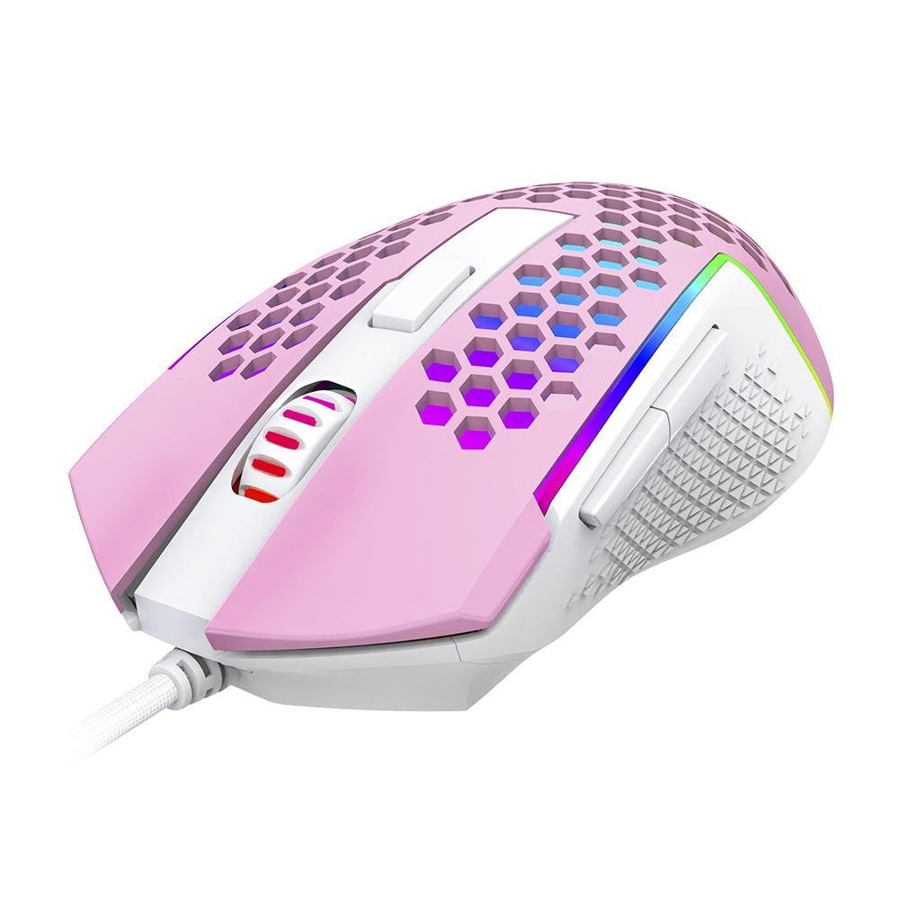 Mouse Gamer Redragon M987pw Reaping Elite Rgb Rosa Branco - 4