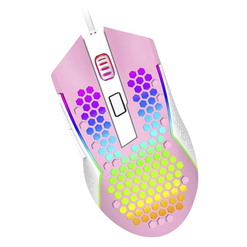 Mouse Gamer Redragon M987pw Reaping Elite Rgb Rosa Branco - 3